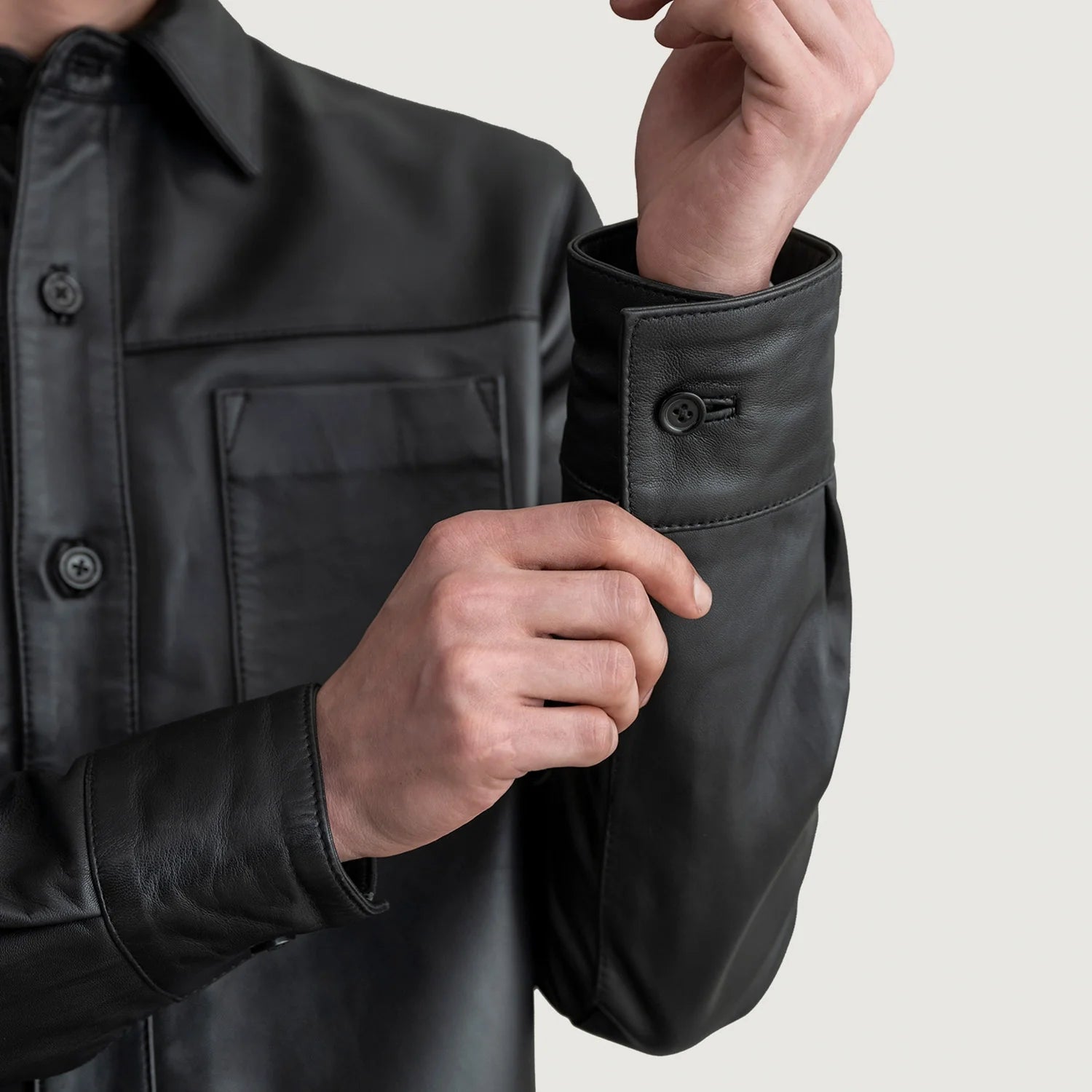 Scout Black Leather Shirt