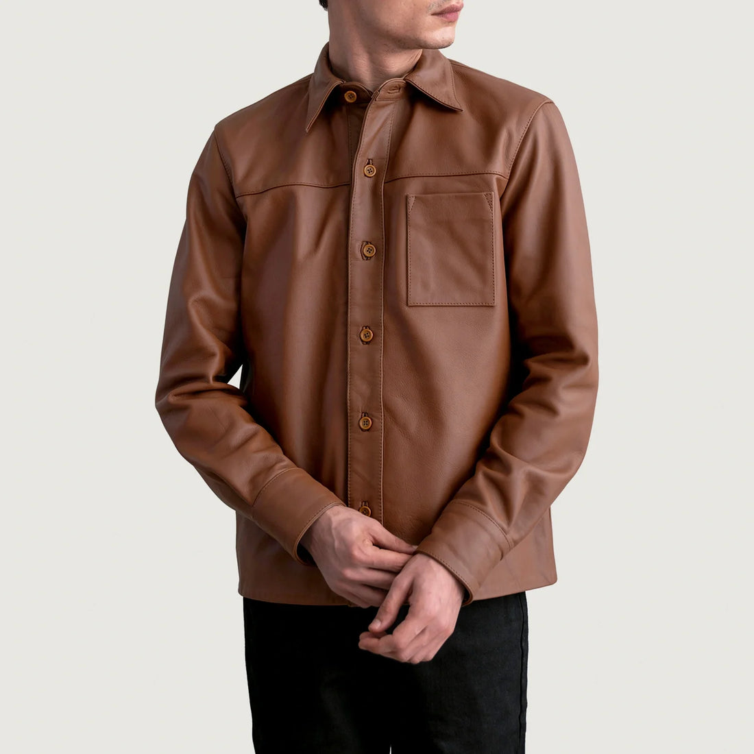 Scout Matte Brown Leather Shirt