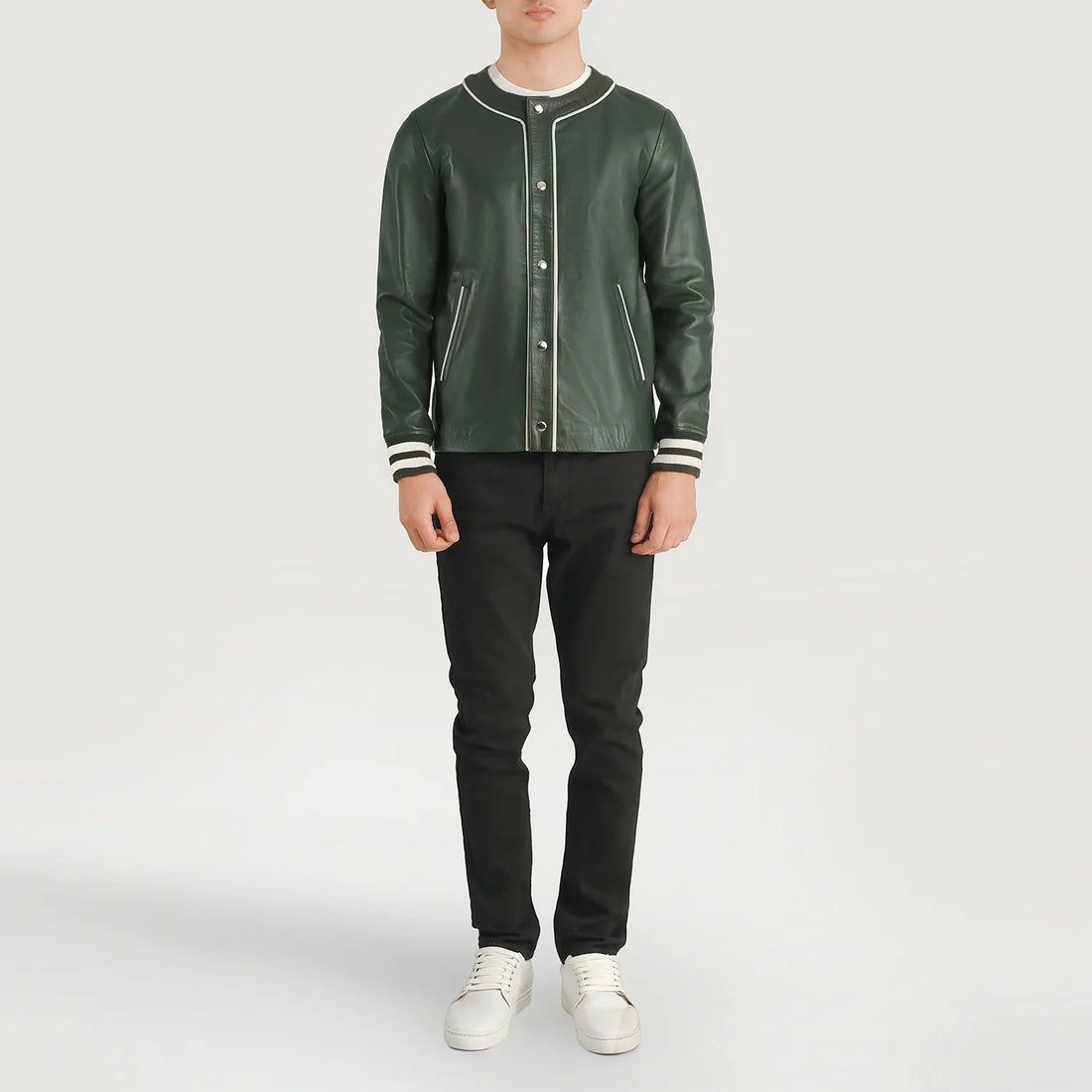 Willis Green Leather Varsity Jacket