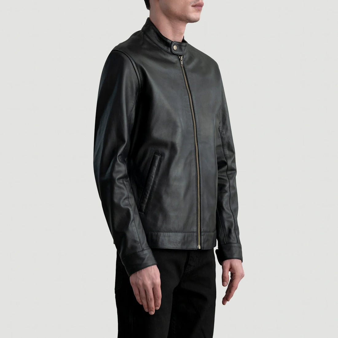 Zen Black Leather Biker Jacket