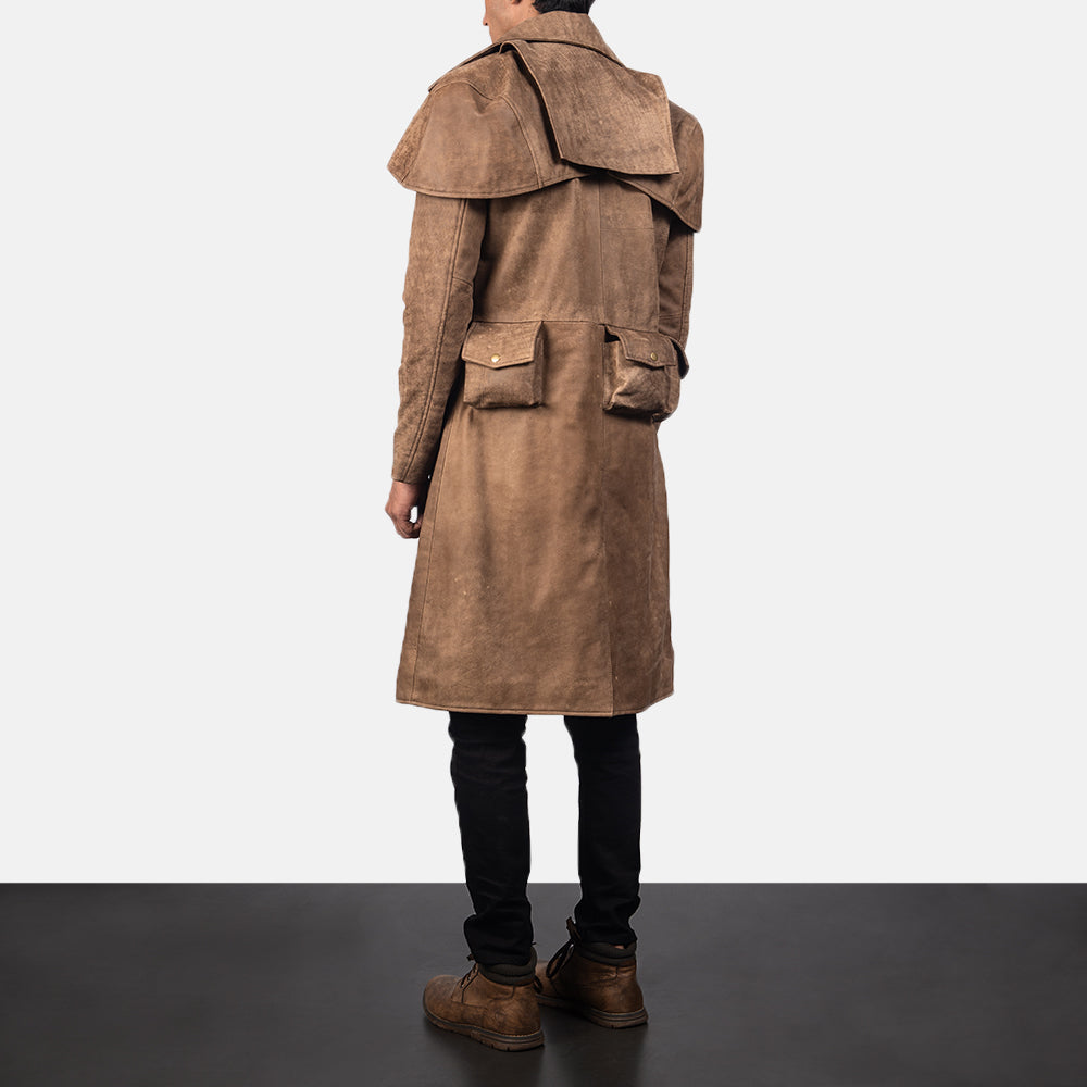 [FS] Army Brown Leather Duster