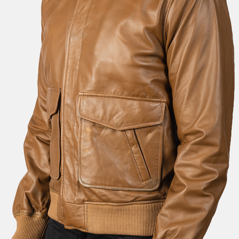[FS] Coffmen Olive Brown A2 Leather Bomber Jacket