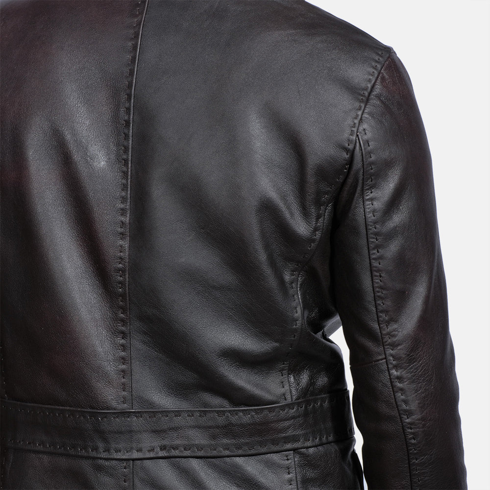 [FS] Wine Black Leather Blazer