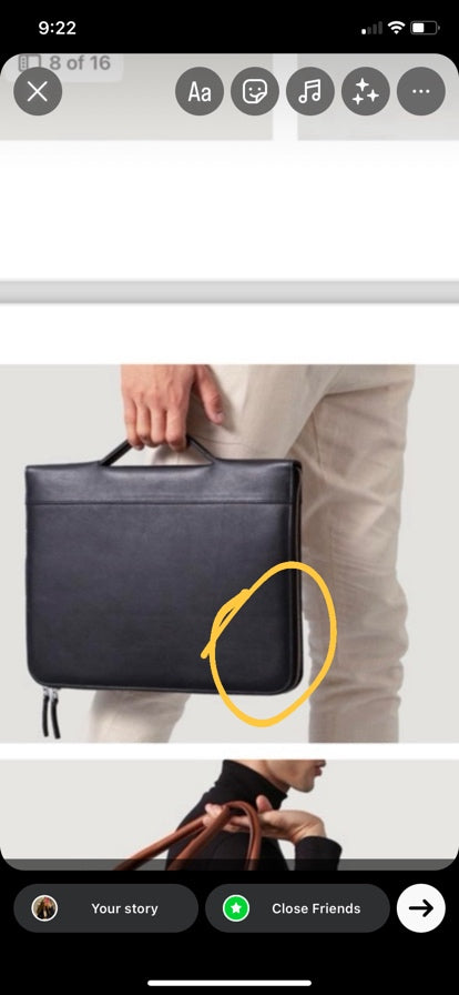 Custom Reema Maarouf Eclectic Black Leather Folio Organizer