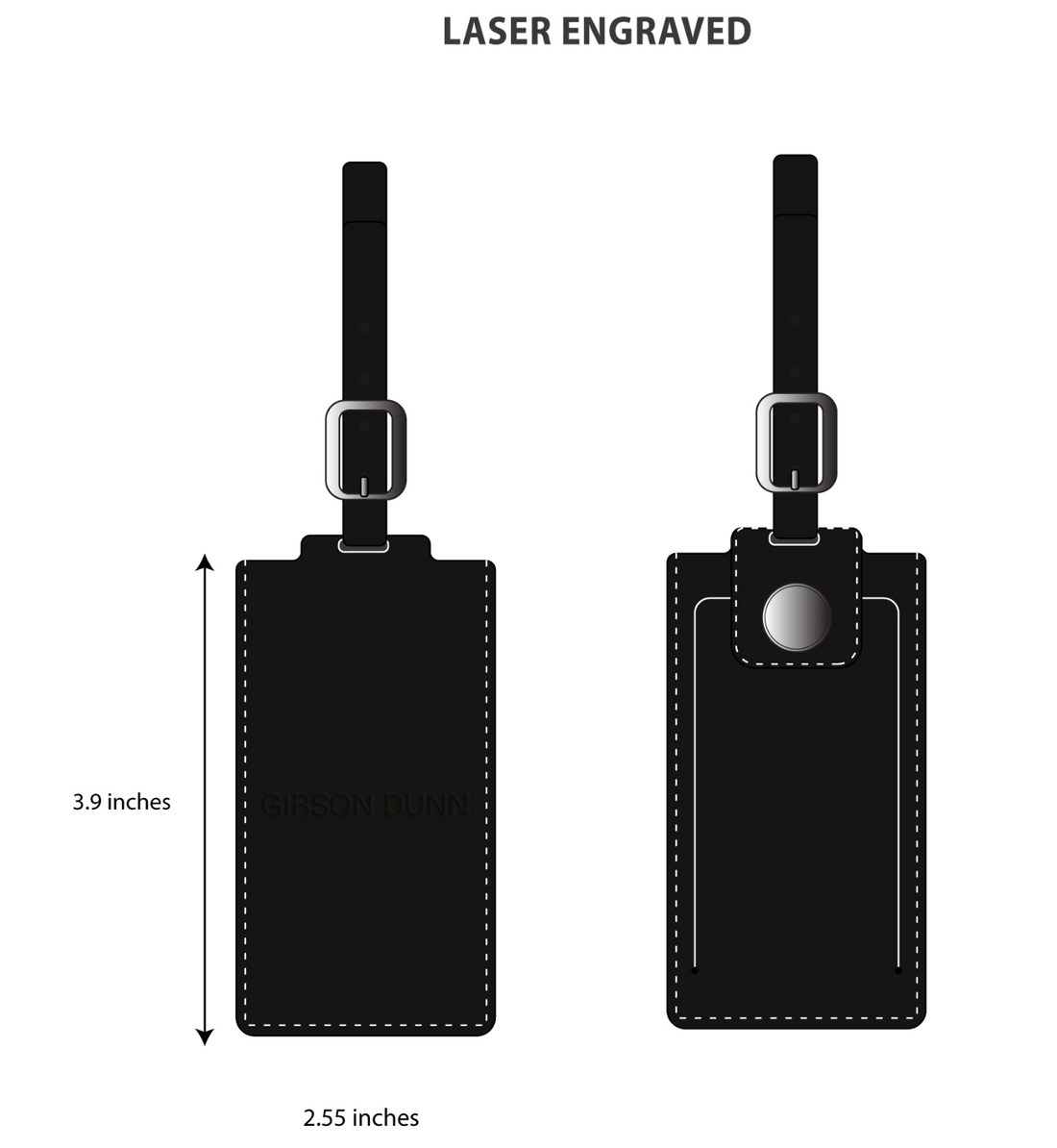 Custom Gibson Dunn Black Luggage Tag x 100