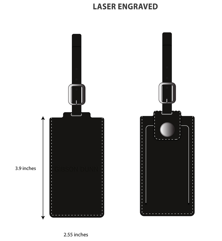 Custom Gibson Dunn Black Luggage Tag x 100