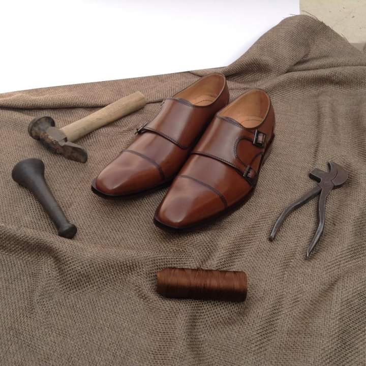 Custom Mitch Tanner Double Monk Leather Shoes