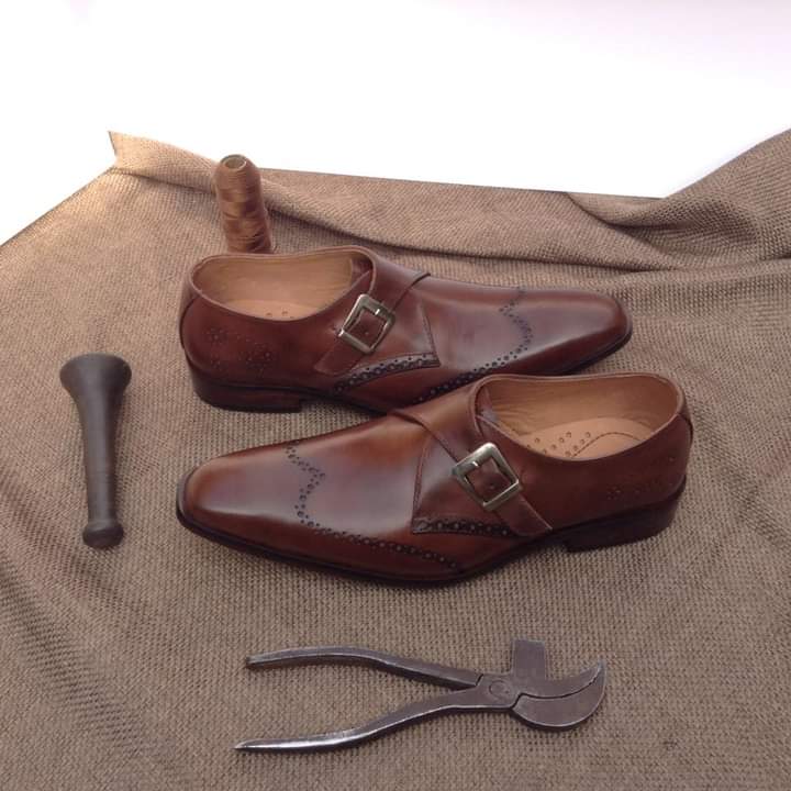 Custom Mitch Tanner Double Monk Leather Shoes