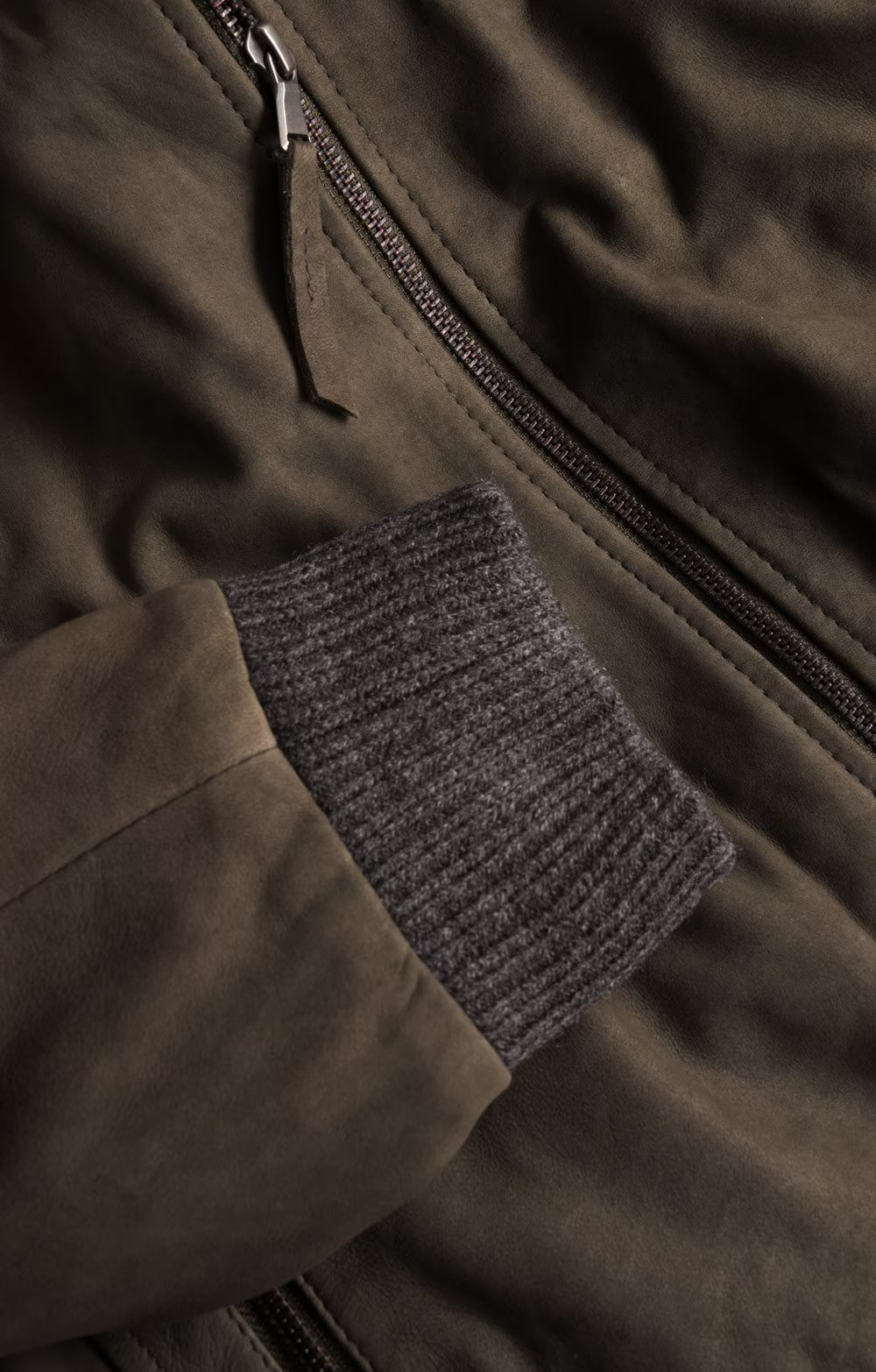 Men's Nubuck Blouson Jacket - Brown