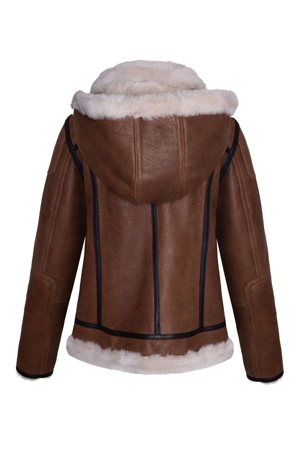 Ladies Leather Flying Jacket - Mid Brown
