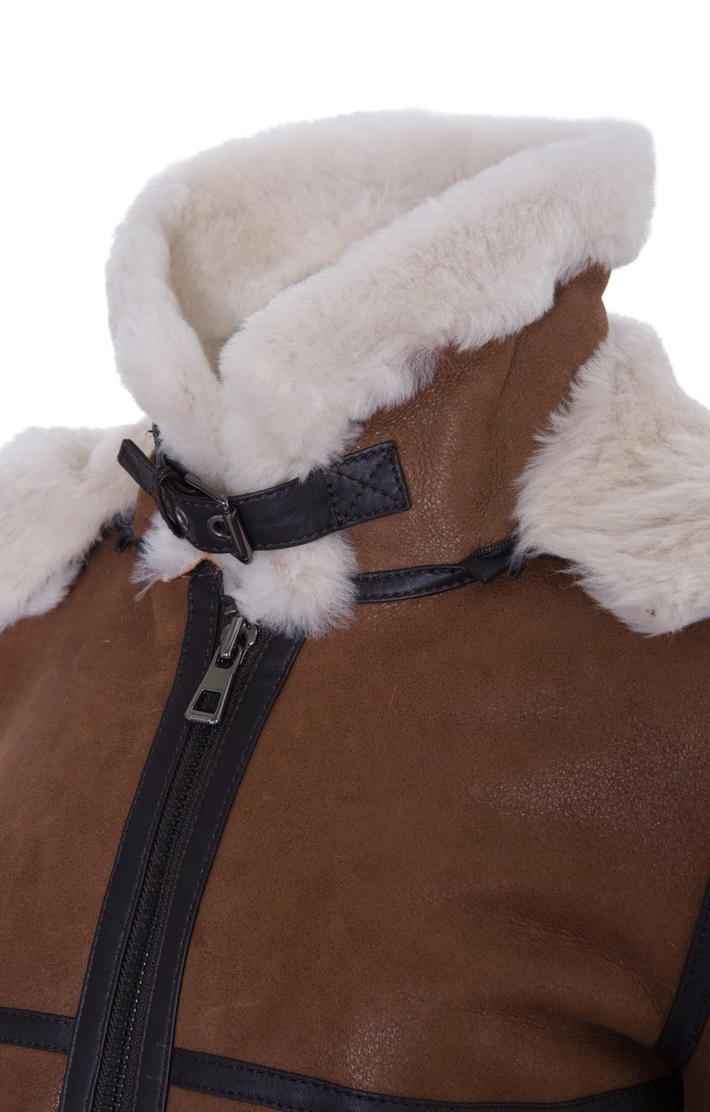 Ladies Leather Flying Jacket - Mid Brown