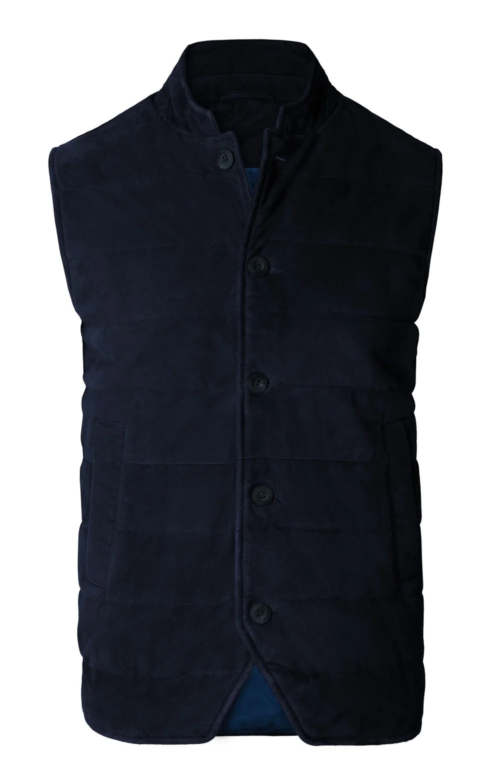 Men's Suede Quilt Waistcoat - Navy