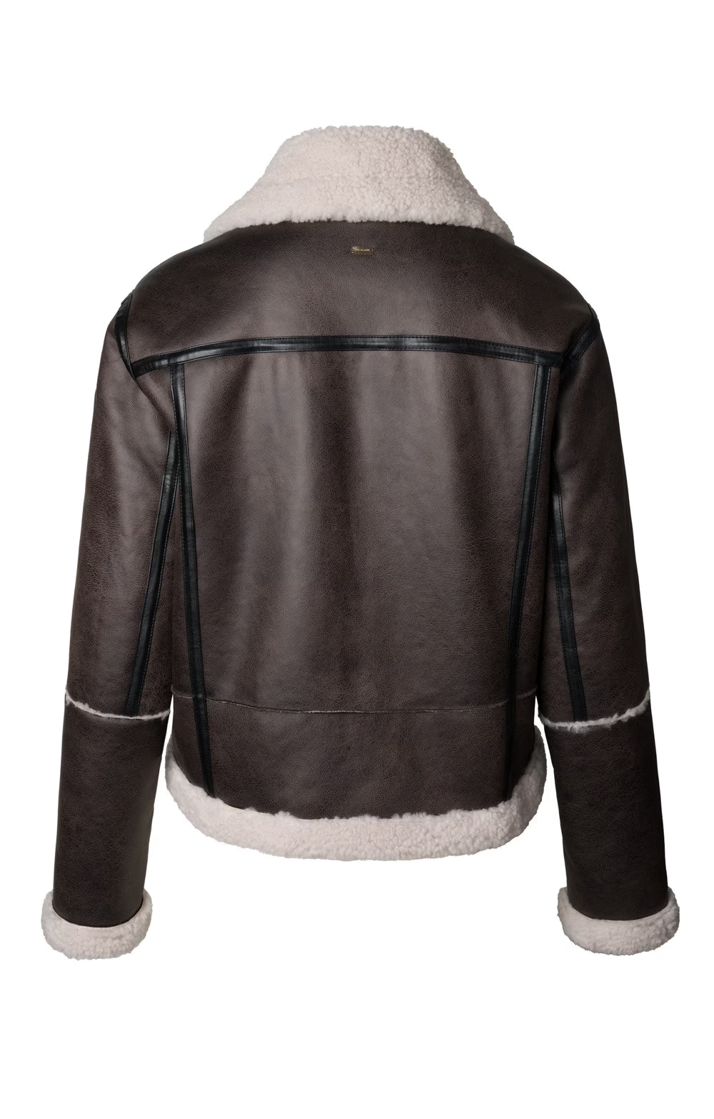 Ladies Faux Leather Flying Jacket - Brown