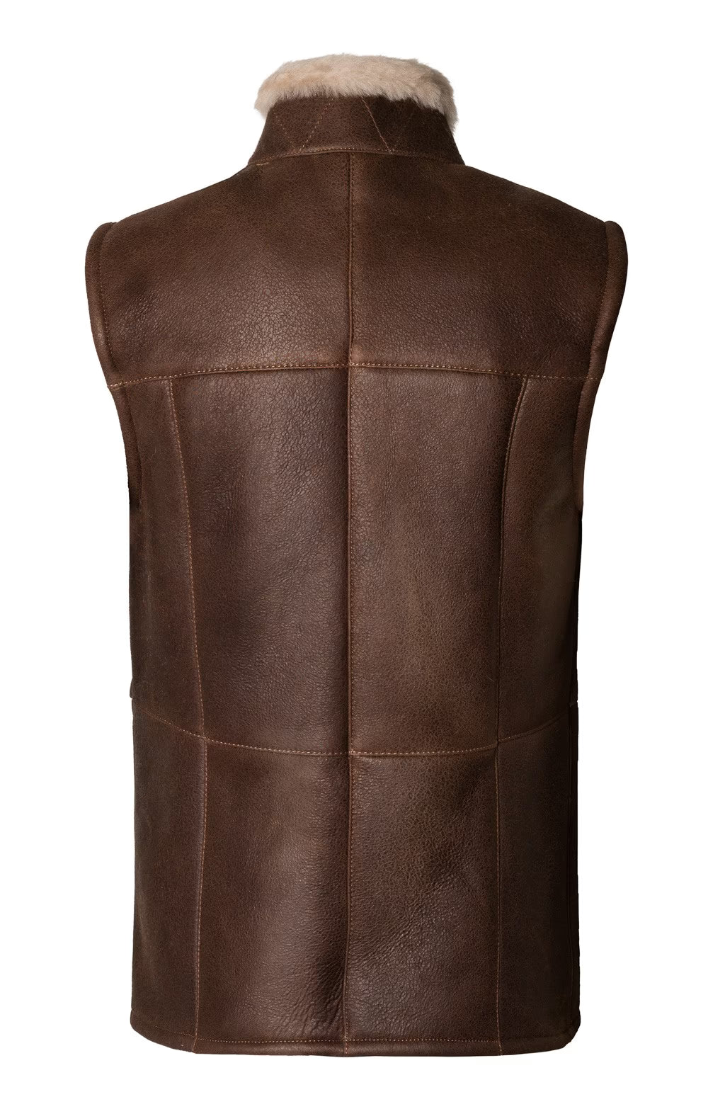 Ladies Sheepskin Leather Gilly Gilet - Chocolate Forest