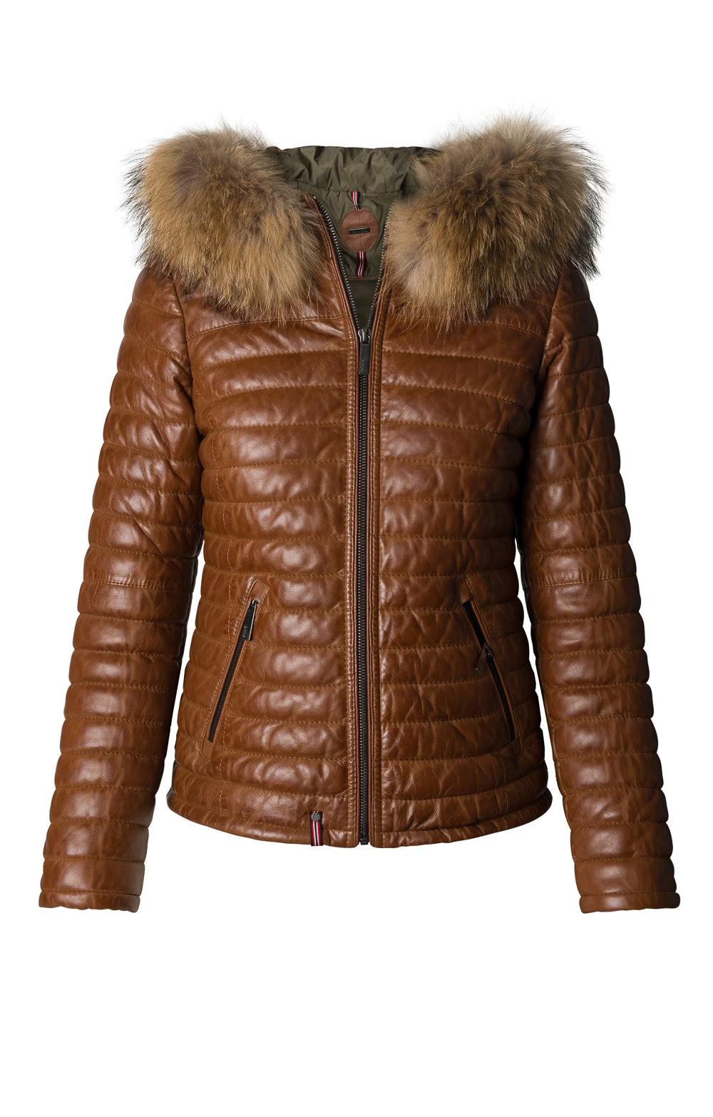 Ladies Happy Leather Jacket - Cognac