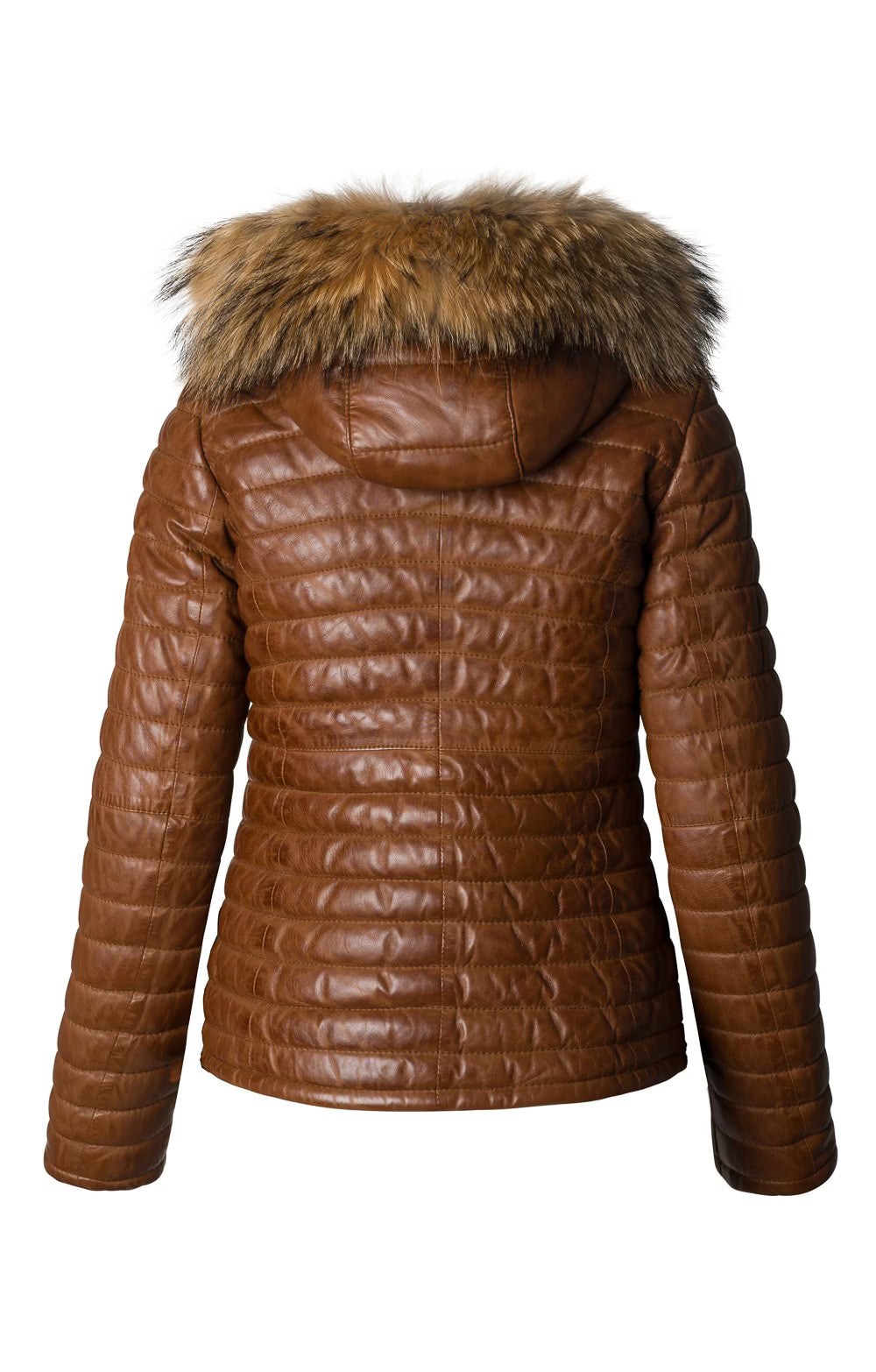 Ladies Happy Leather Jacket - Cognac