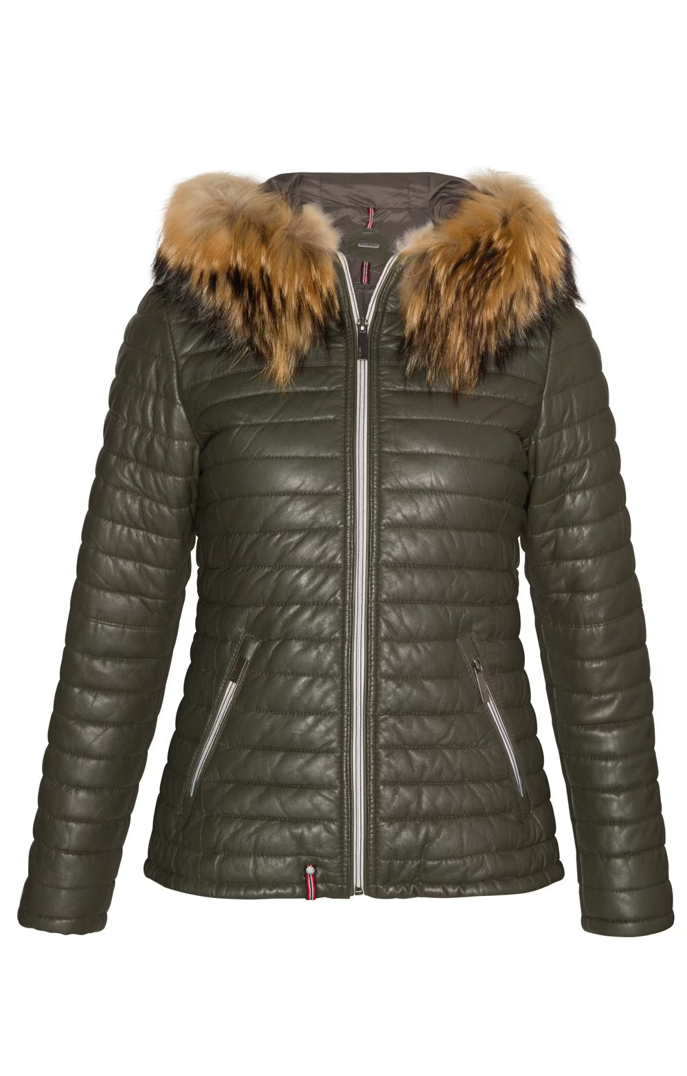 Ladies Happy Leather Jacket - Khaiki