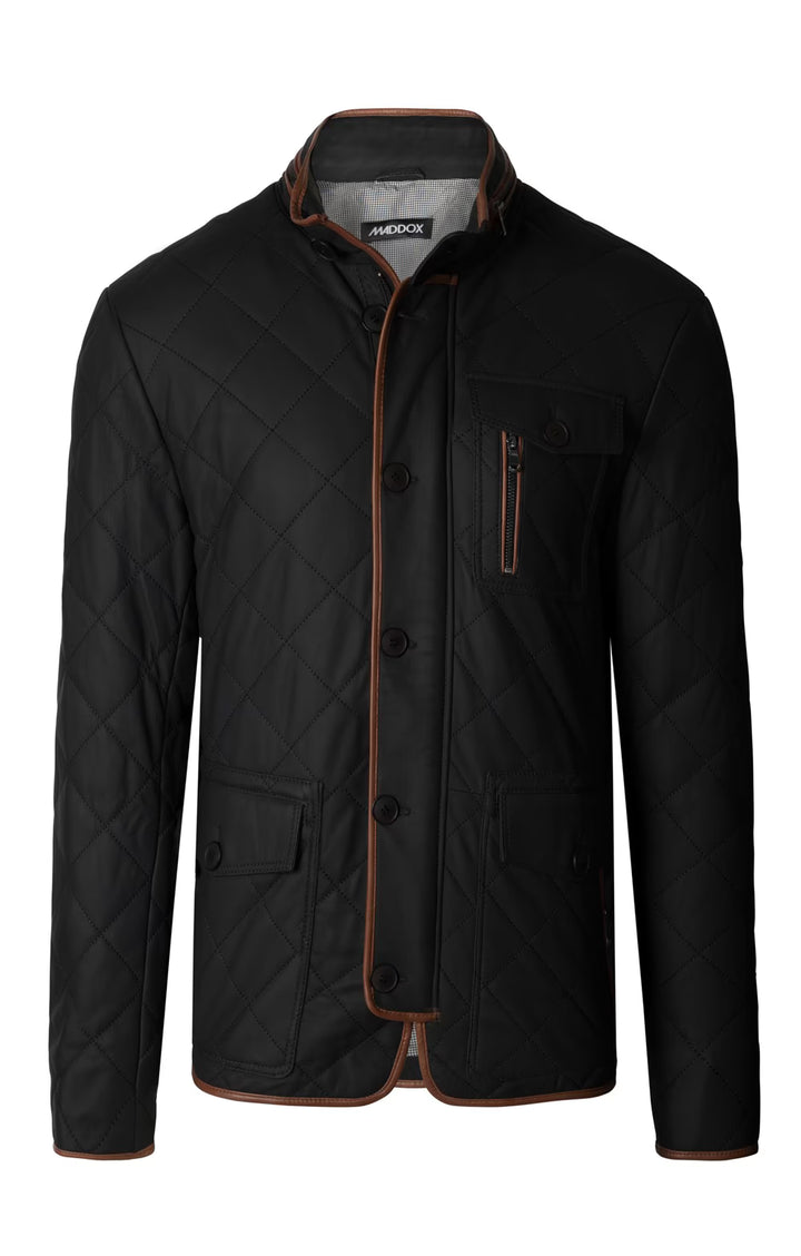Men's Leather Quilted Jacket