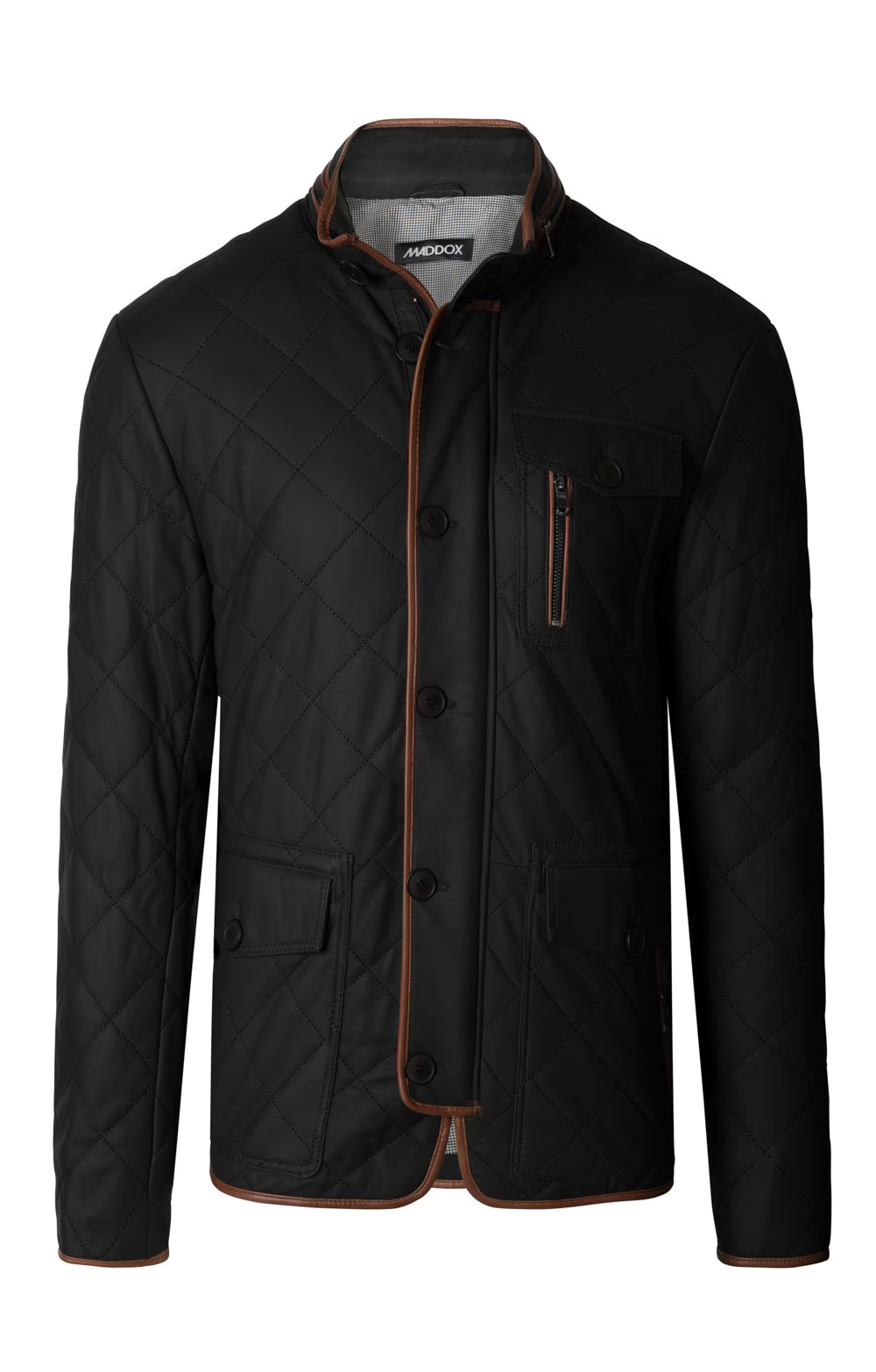 Men's Leather Quilted Jacket