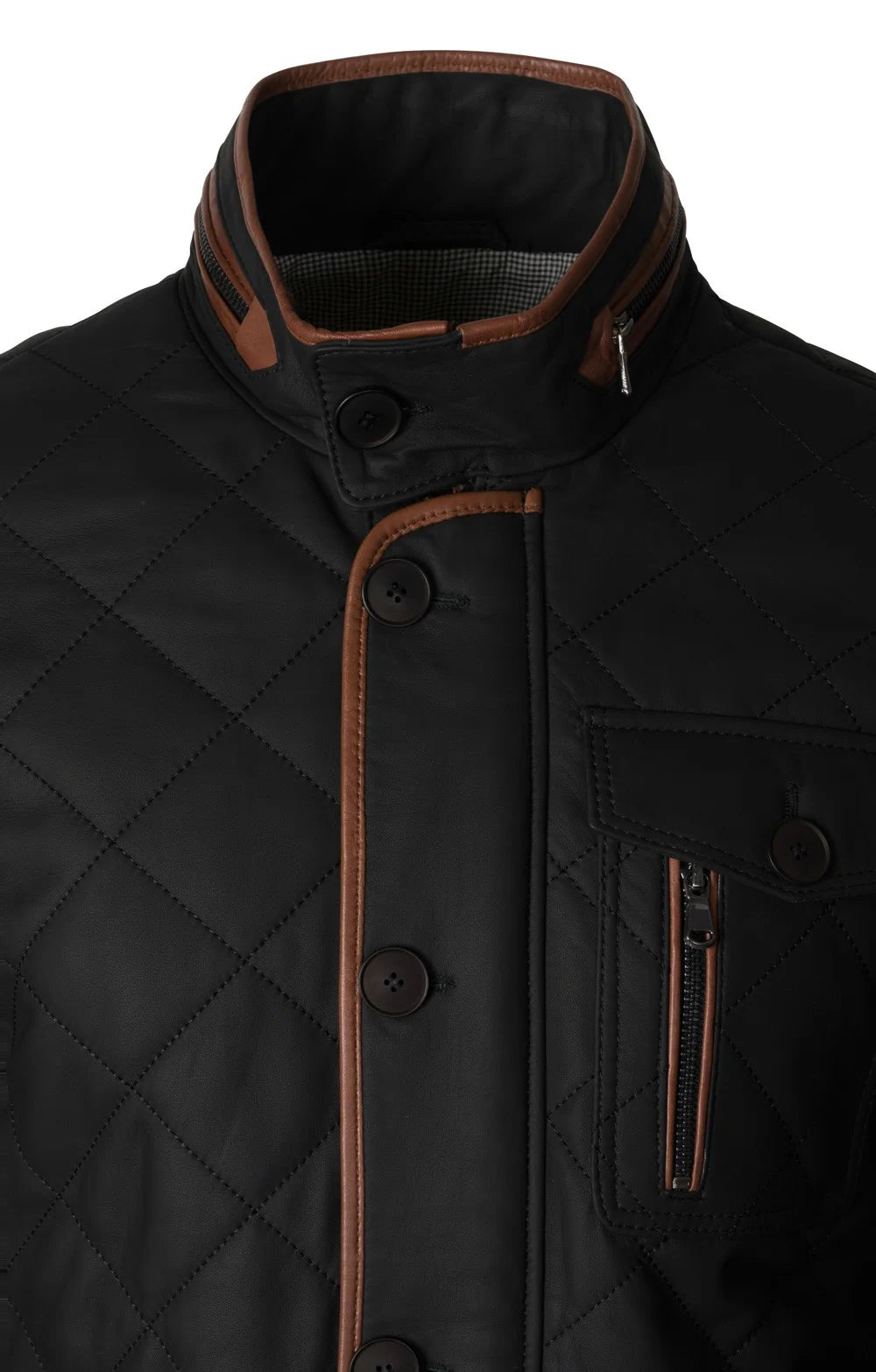 Men's Leather Quilted Jacket