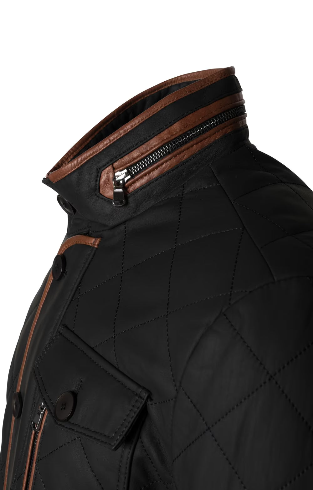 Men's Leather Quilted Jacket
