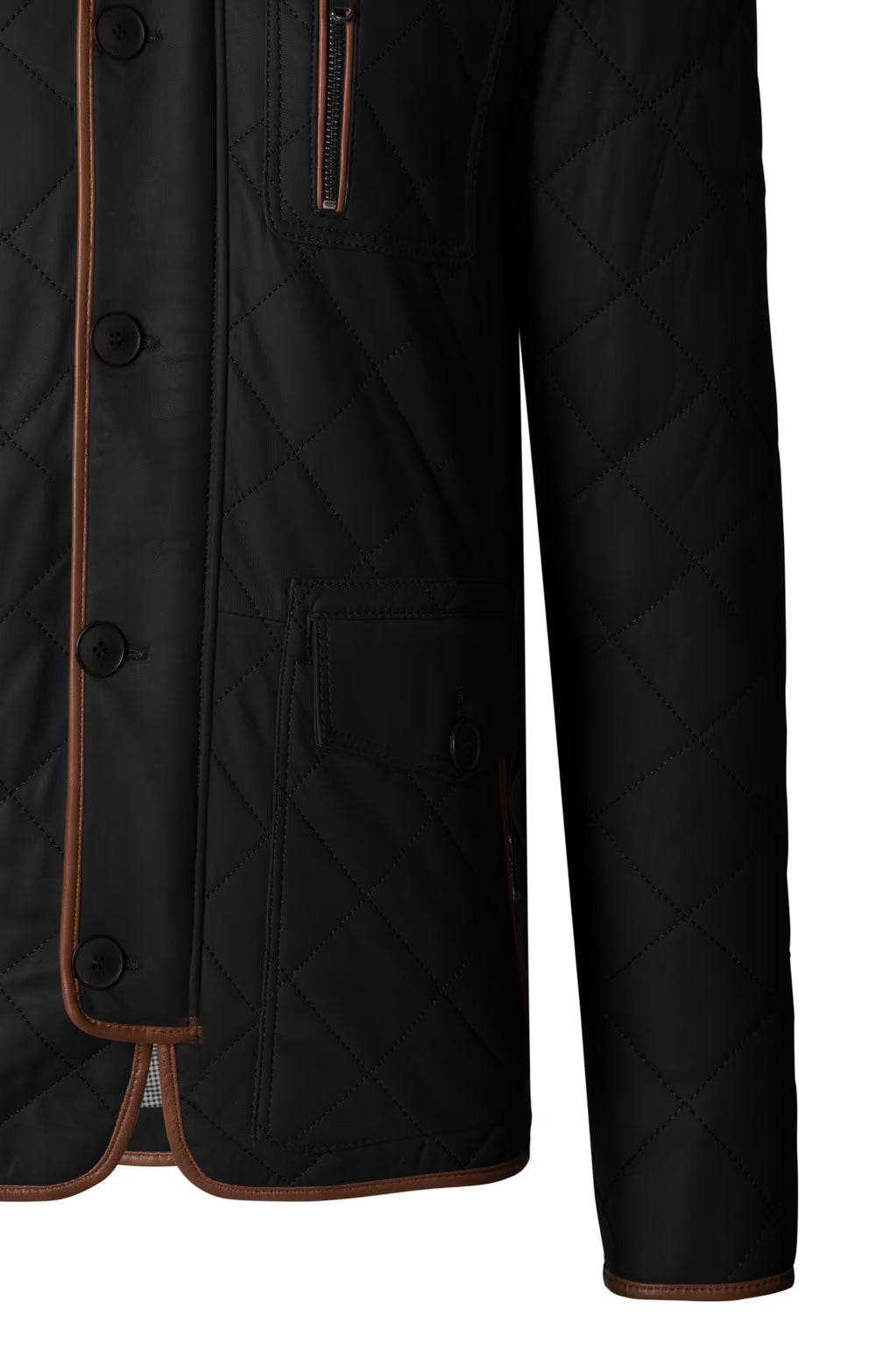 Men's Leather Quilted Jacket