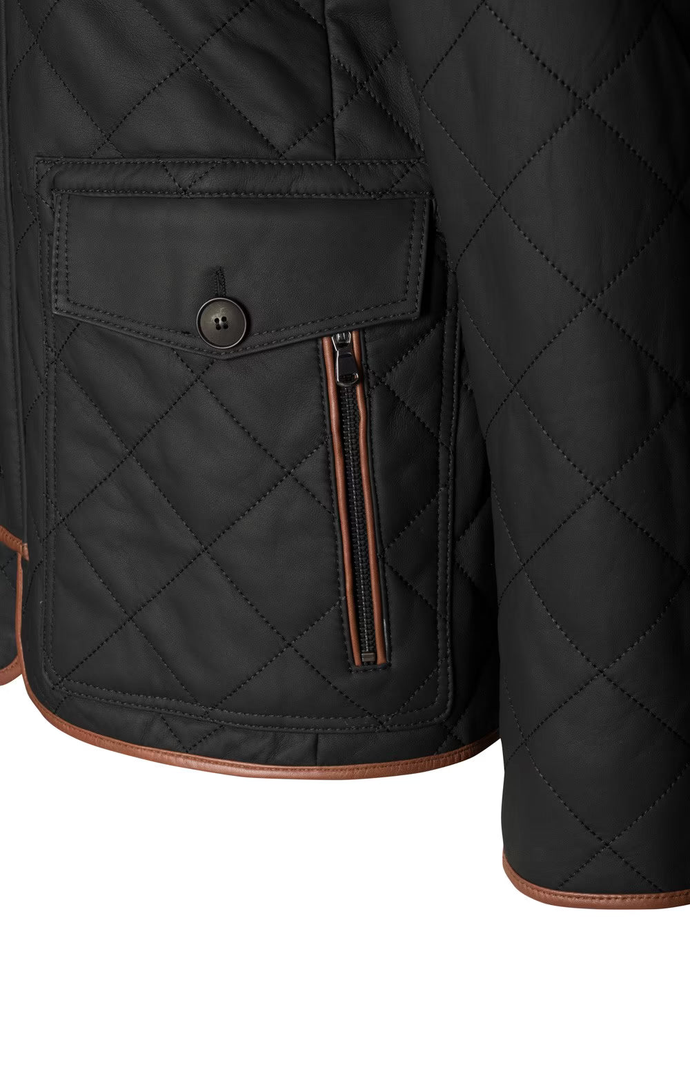 Men's Leather Quilted Jacket