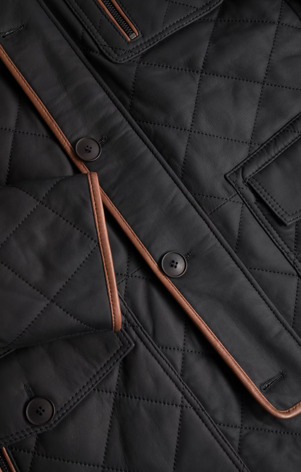 Men's Leather Quilted Jacket