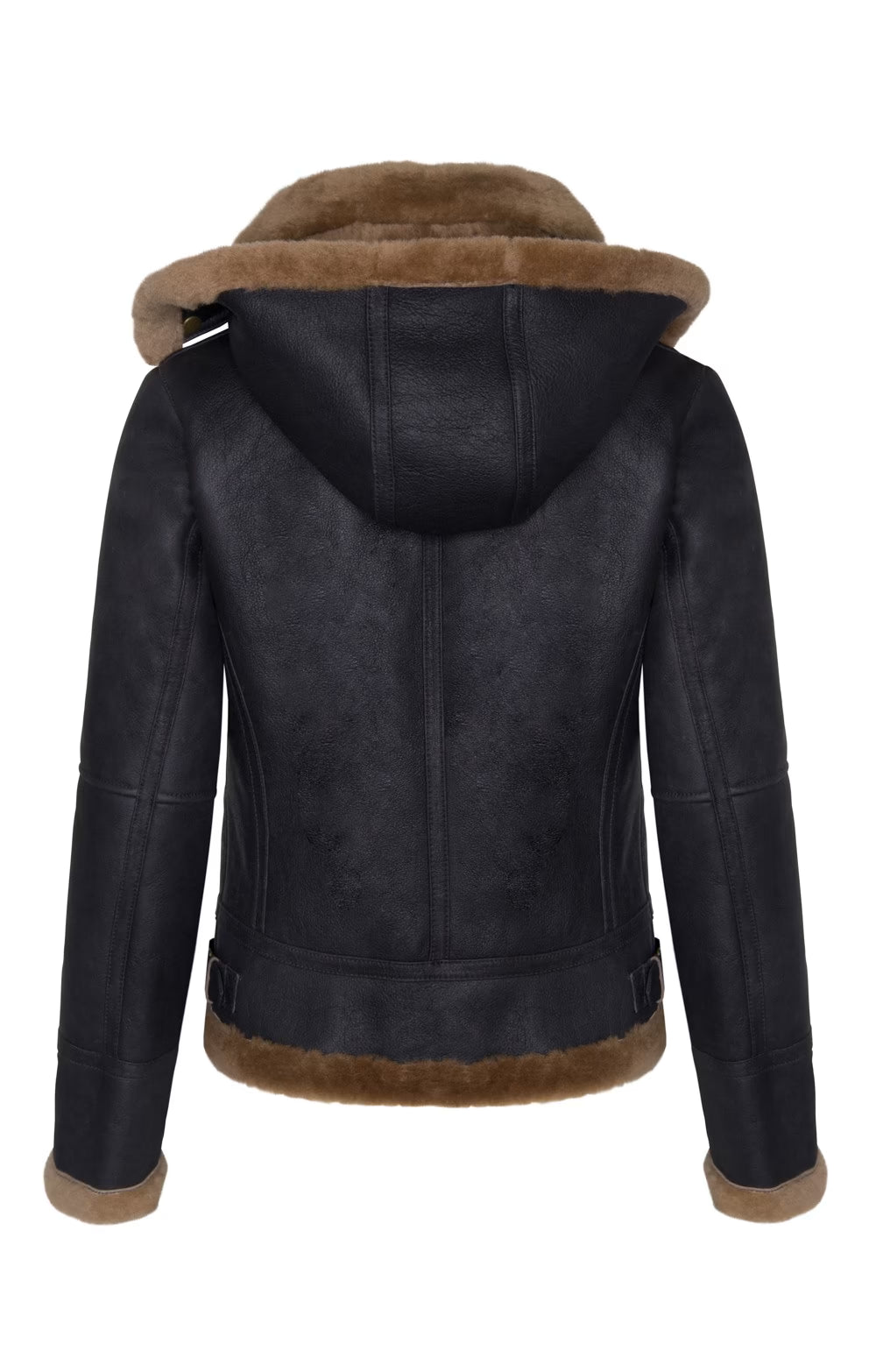 Ladies Sheepskin Aviator Jacket - Caramel