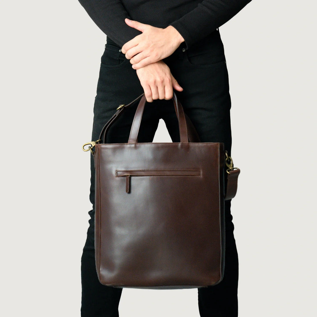 The Poet Vintage Brown Leather Tote Bag