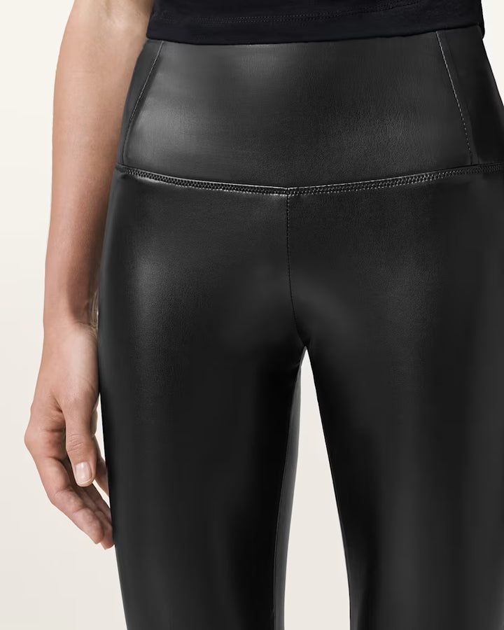 Cora High-Rise Faux Leggings - Black