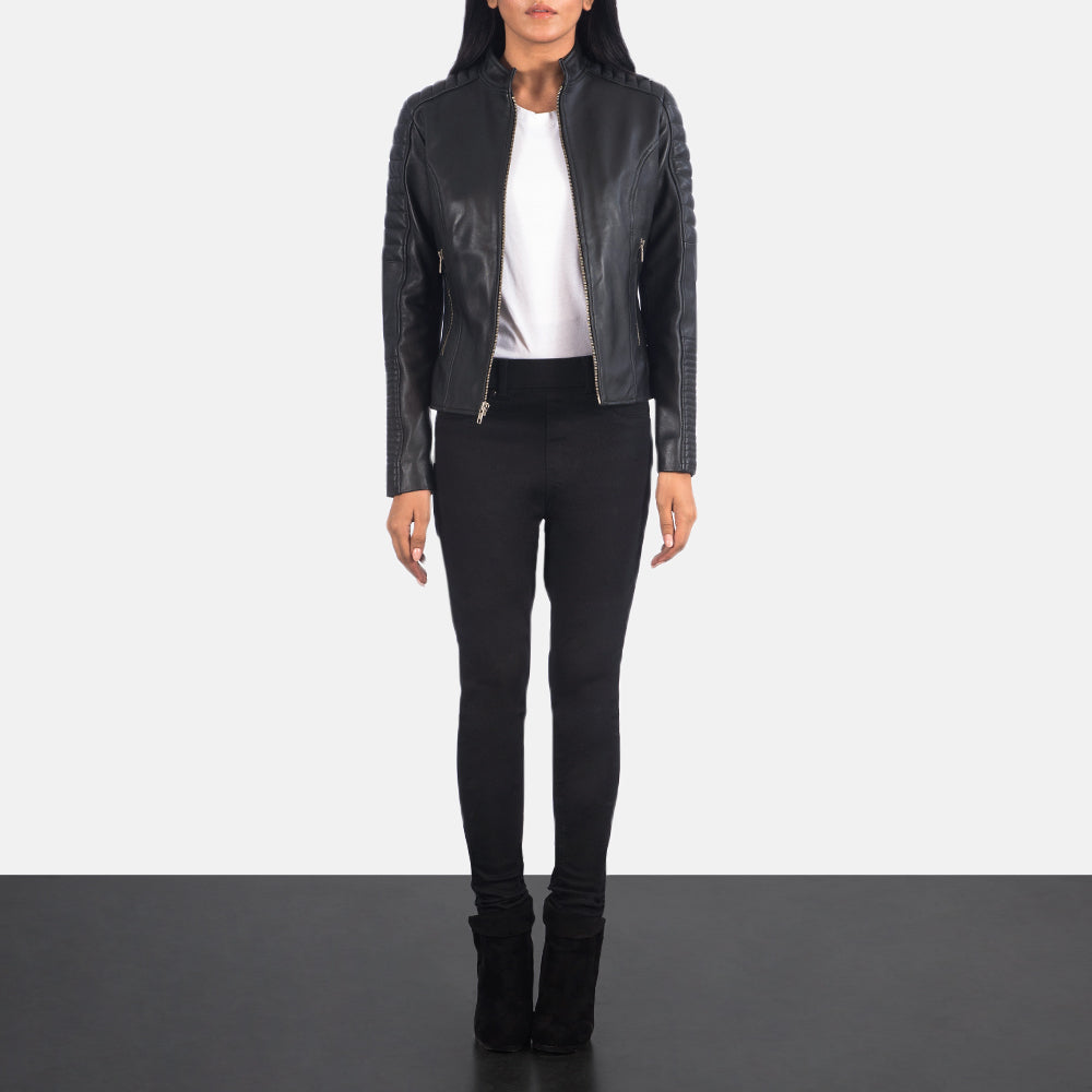 Arya Quilted Leather Biker Jacket