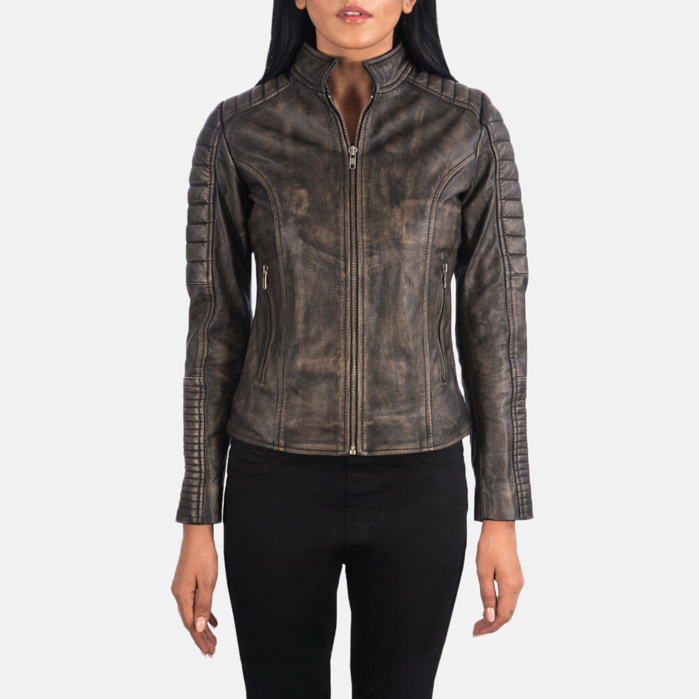 Arya Quilted Leather Biker Jacket