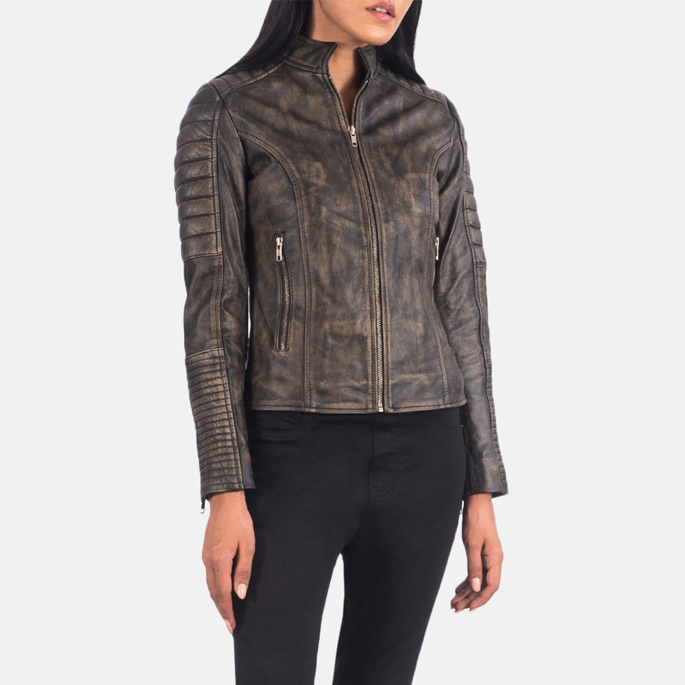 Arya Quilted Leather Biker Jacket