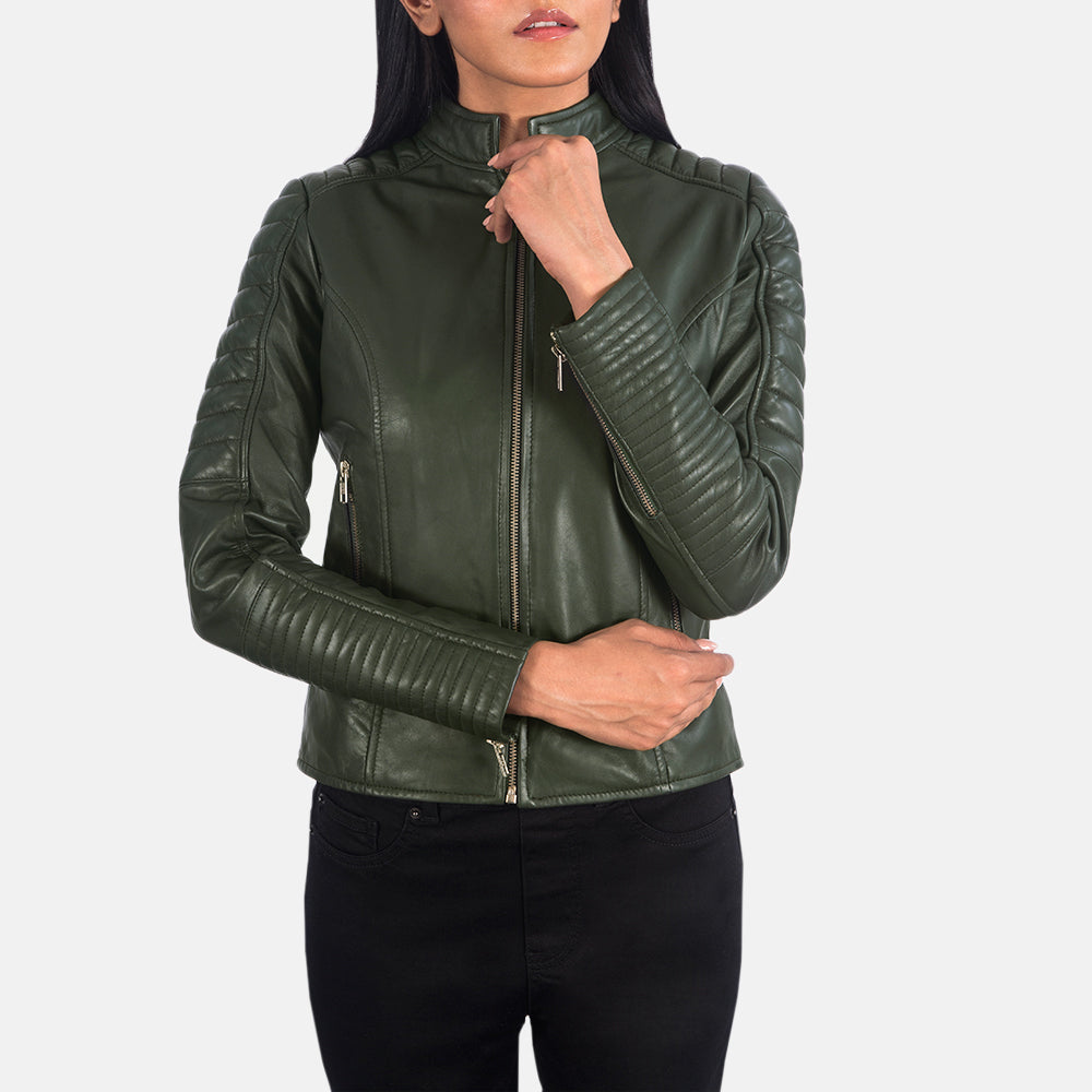 Arya Quilted Leather Biker Jacket