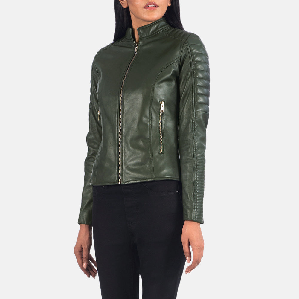 Arya Quilted Leather Biker Jacket
