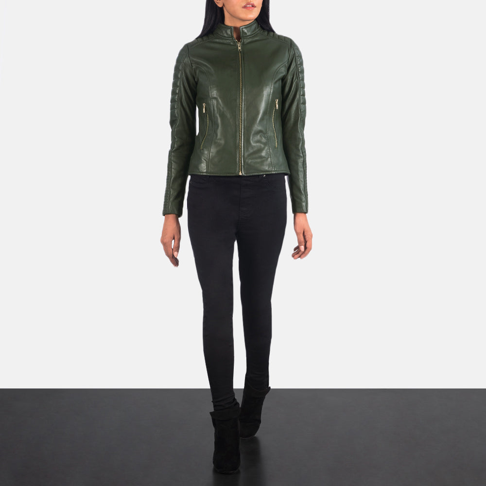 Arya Quilted Leather Biker Jacket