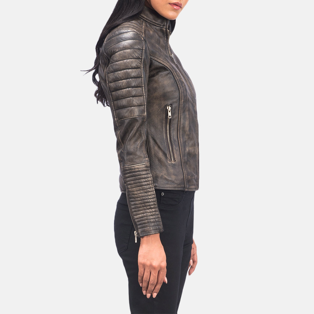 Arya Quilted Leather Biker Jacket