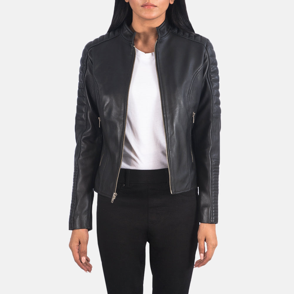 Arya Quilted Leather Biker Jacket