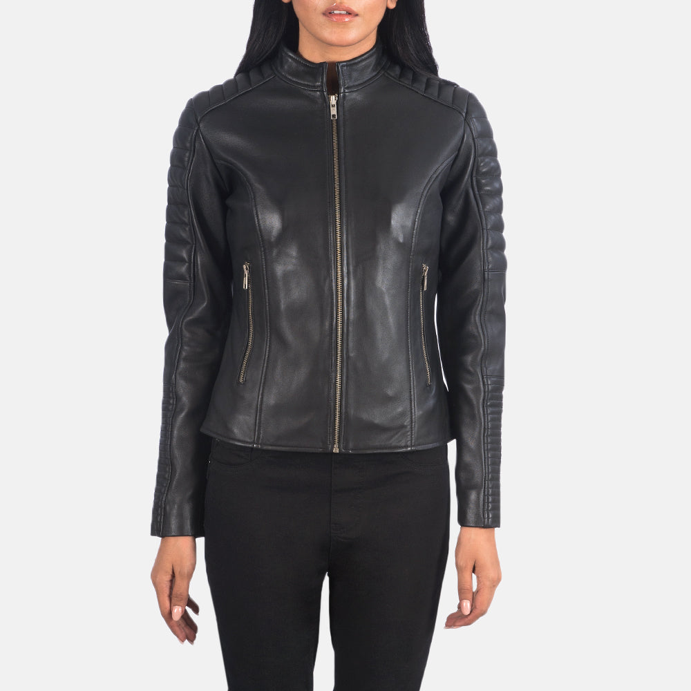 Arya Quilted Leather Biker Jacket