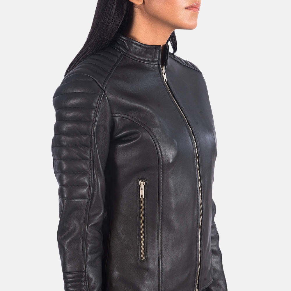 Arya Quilted Leather Biker Jacket