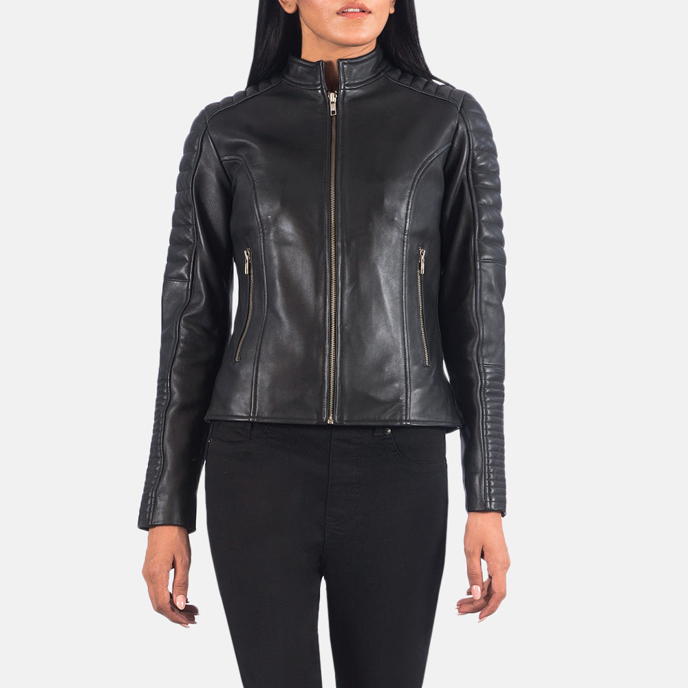 Arya Quilted Leather Biker Jacket
