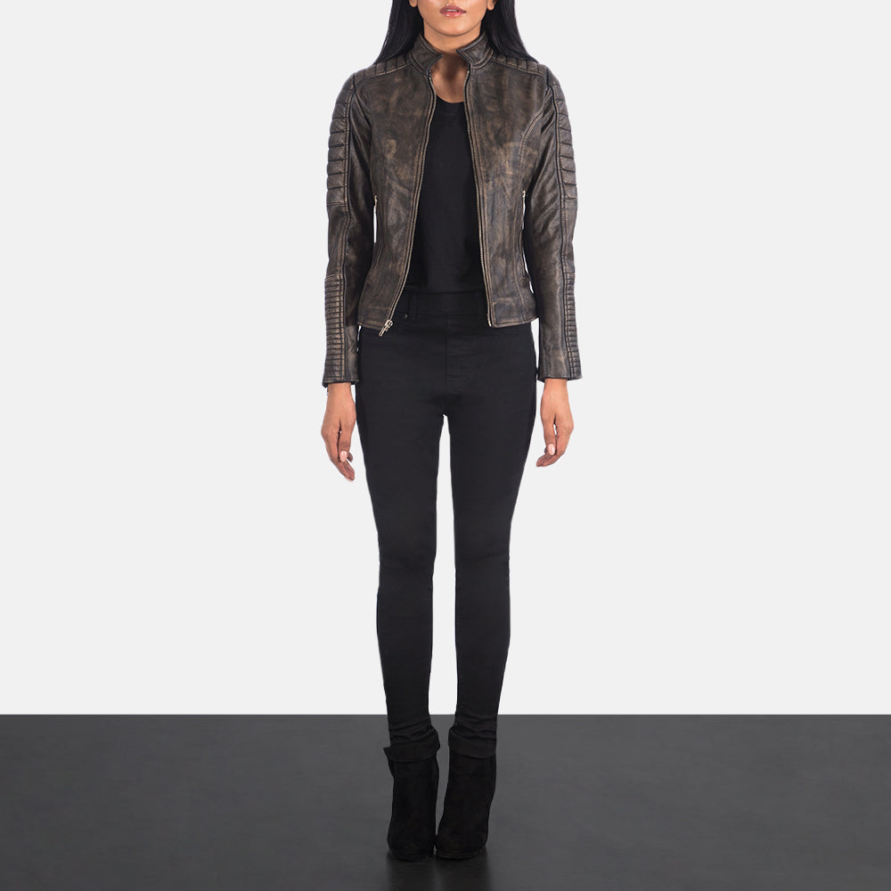 Arya Quilted Leather Biker Jacket