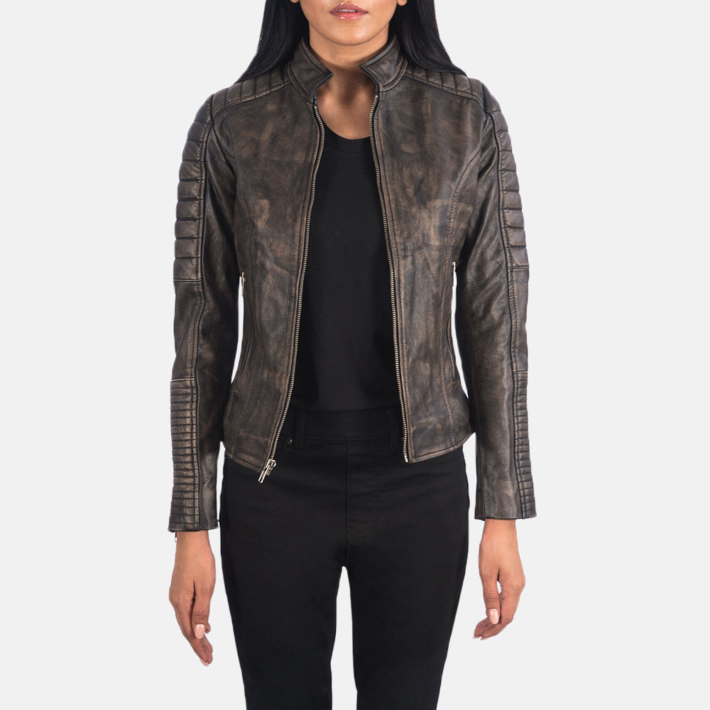 Arya Quilted Leather Biker Jacket