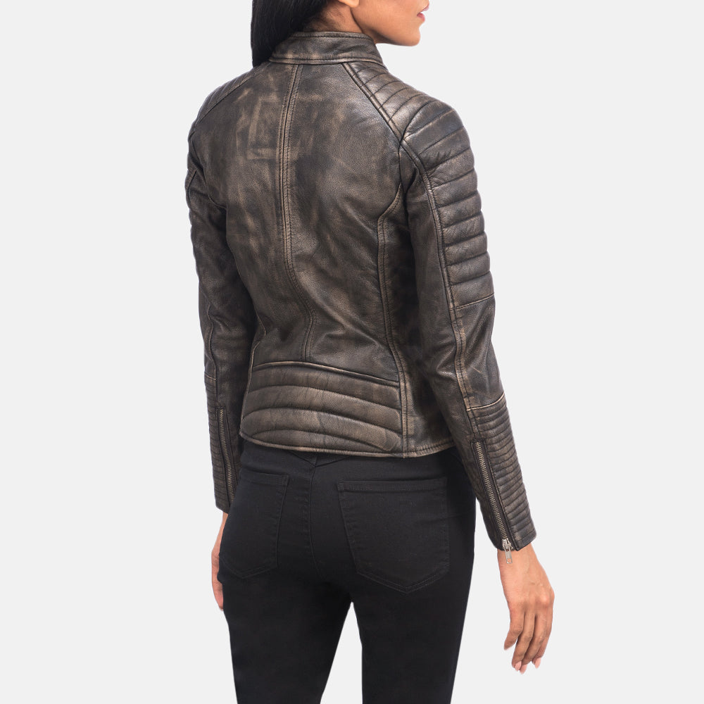 Arya Quilted Leather Biker Jacket