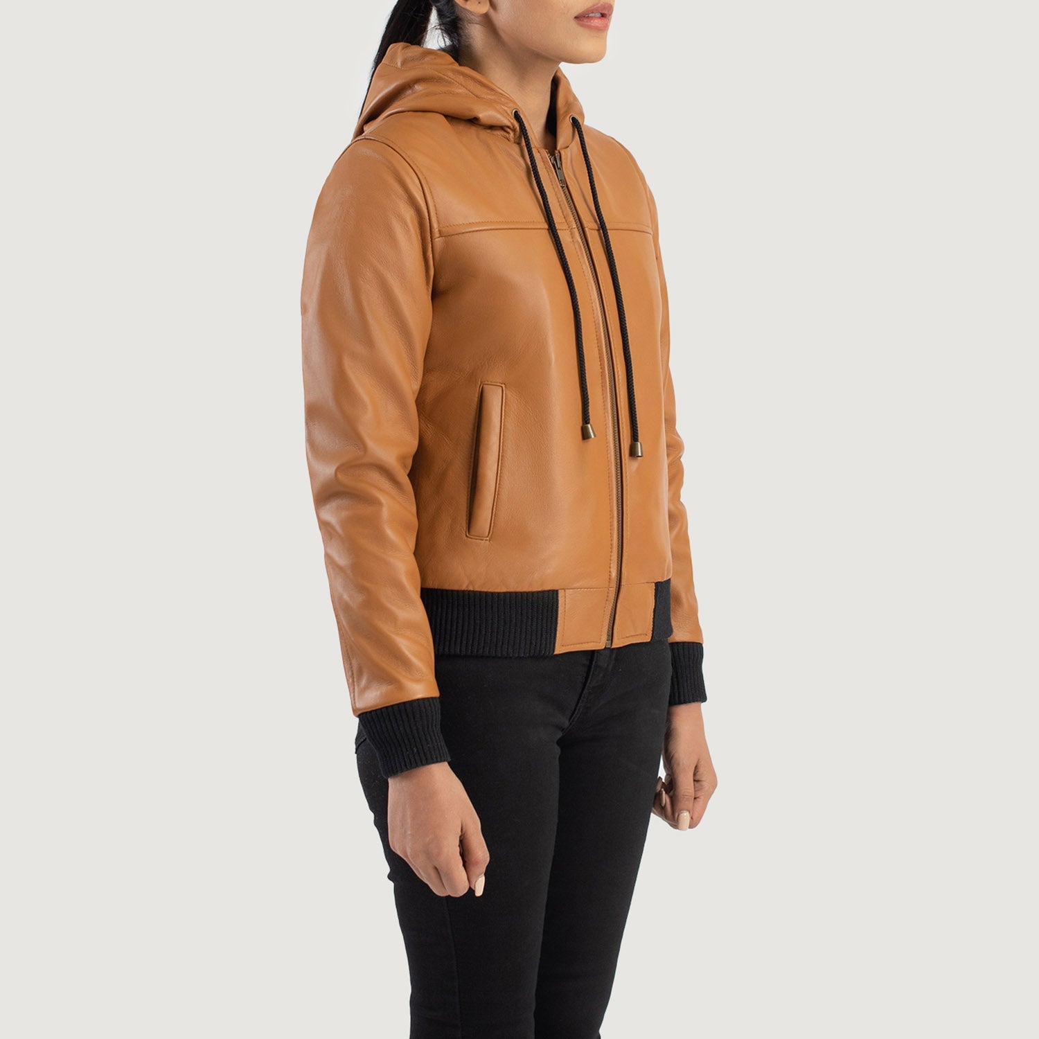 Blaze Hooded Leather Bomber Jacket