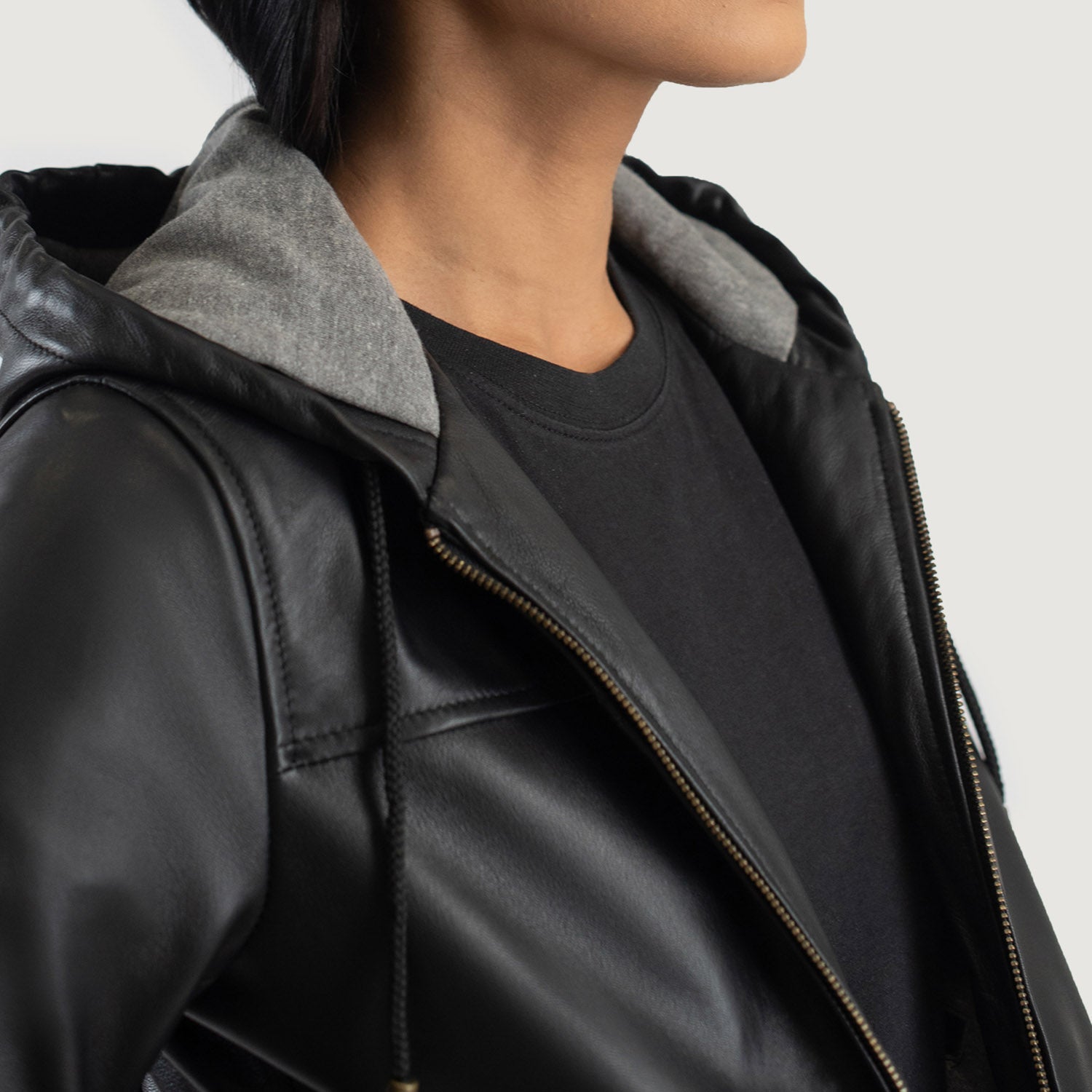 Blaze Hooded Leather Bomber Jacket