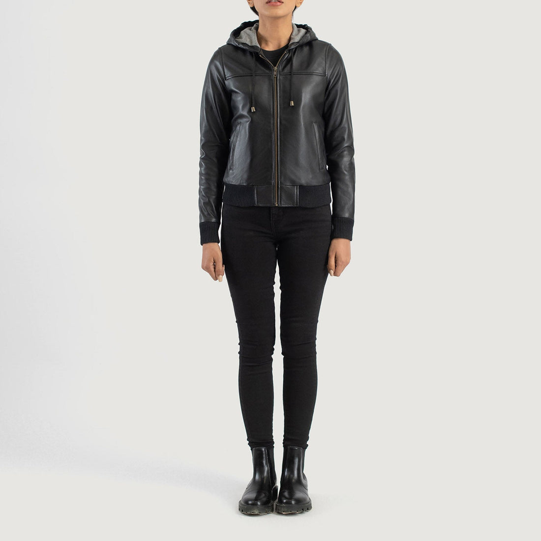 Blaze Hooded Leather Bomber Jacket