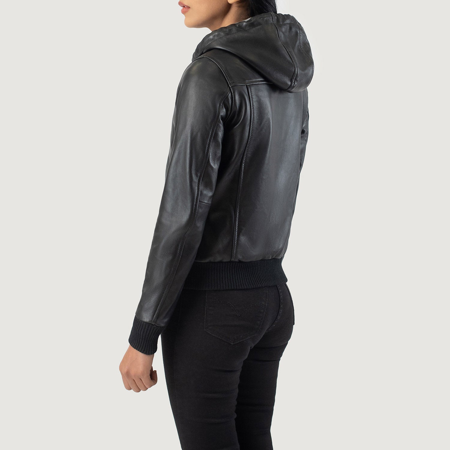 Blaze Hooded Leather Bomber Jacket