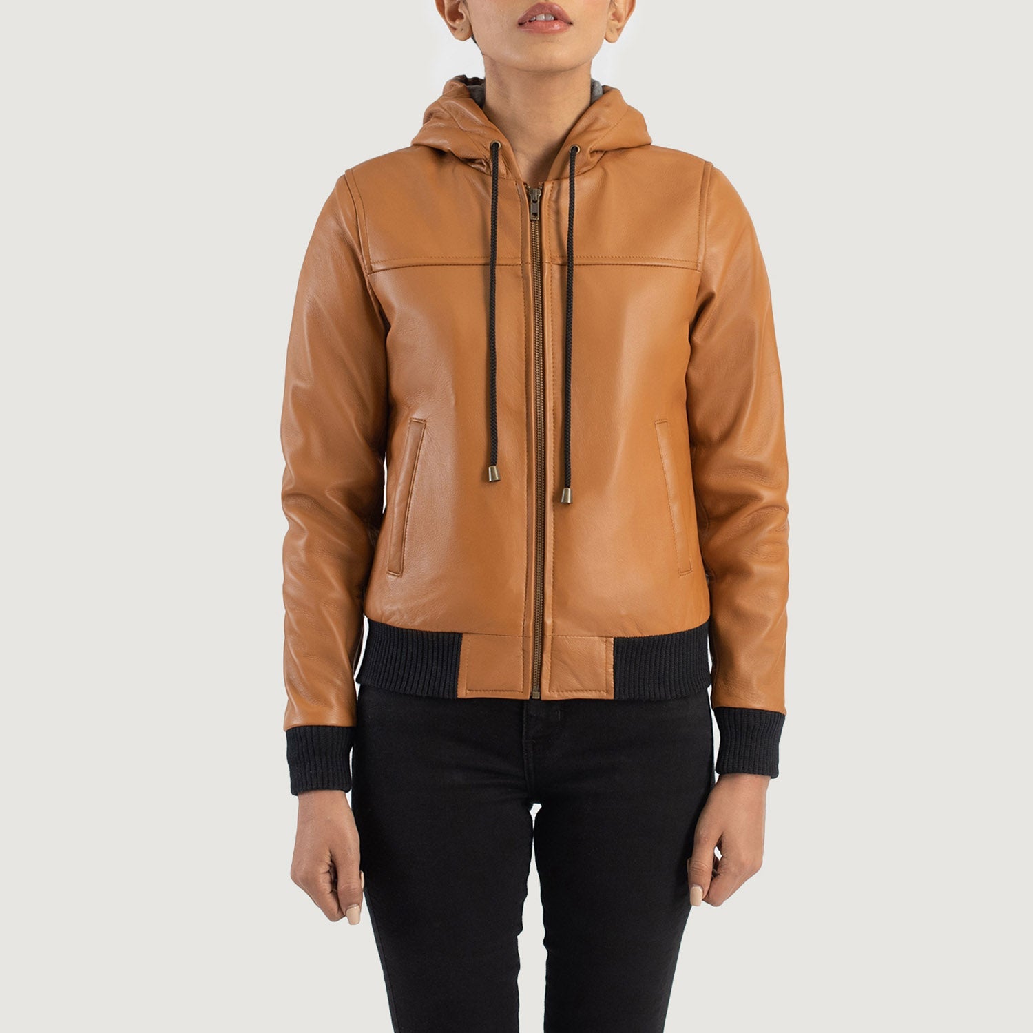 Blaze Hooded Leather Bomber Jacket